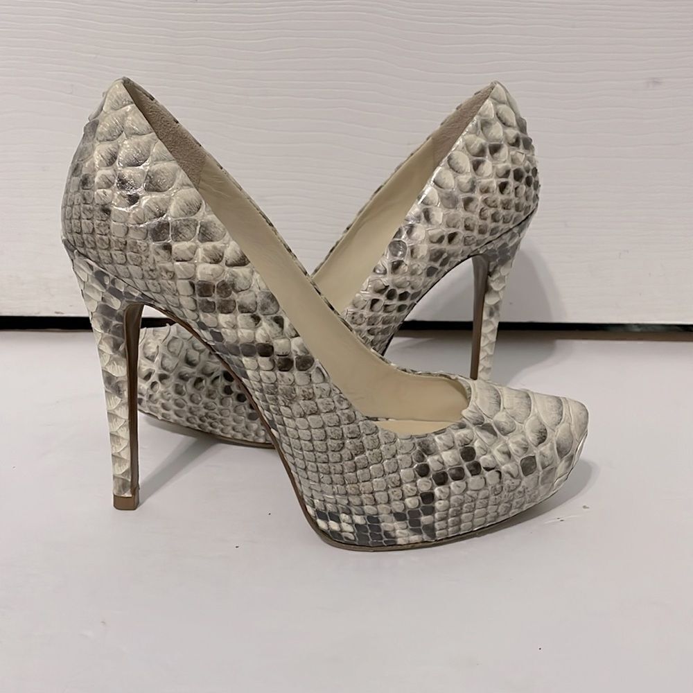Elegant Snakeskin Patterned High Heels